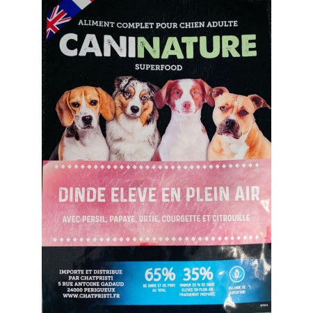 Adulte Dinde Plein Air 65% - Faible en glucides - CaniNature SuperFood