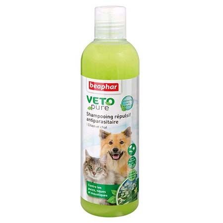 Shampooing répulsif antiparasitaire pour chien et chat VetoPure 250ml
