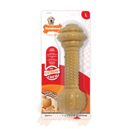 Nylabone Peanut Butter Extreme Barbell Chew - Large