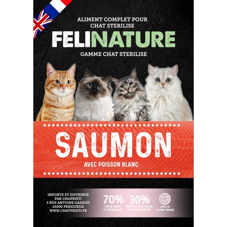 Stérilisé Saumon & Poissons Blancs 70% - FeliNature Grain Free 70%