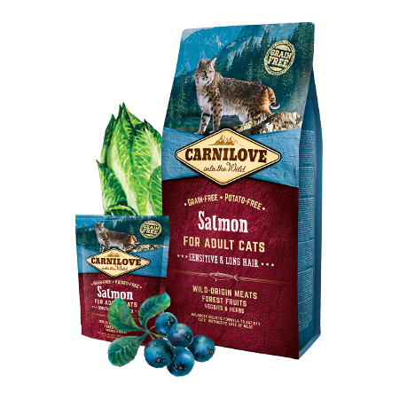 Carnilove Salmon  for adult cats with sensitive digestion, long-haired cats