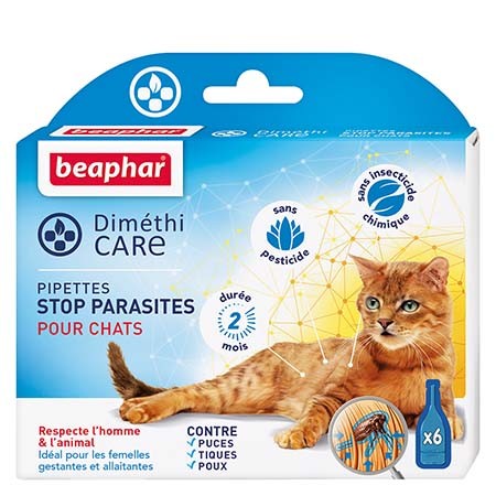 DiméthiCARE | 6 pipettes antiparasitaire naturelles pour chat