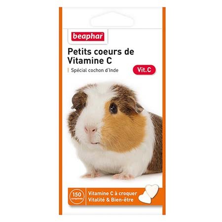 Petits cœurs de vitamines C pour cochon d'Inde x150