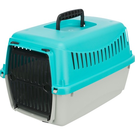 Box de transport Capri, XXS: 26 × 25 × 39 cm, gris clair/turquoise