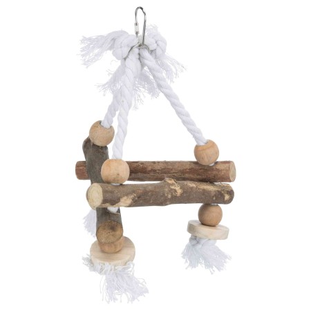 Balançoire sur corde, en bois d'écorce, 16 × 16 × 16 cm