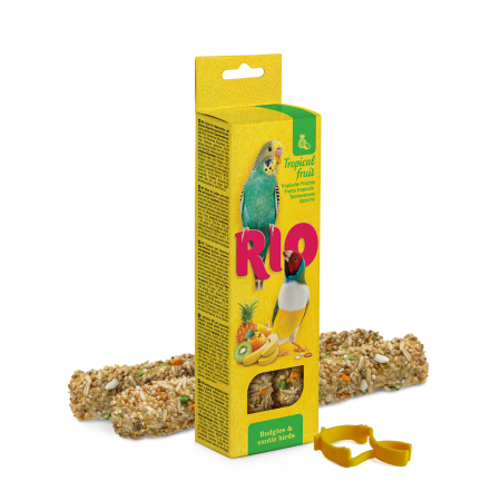 Bâtonnets RIO pour perruches et oiseaux exotiques aux fruits tropicaux 2x40g