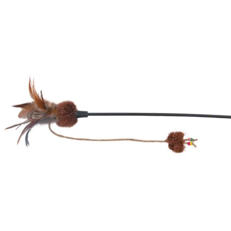 Canne à pêche balle/plume avec catnip 54cm