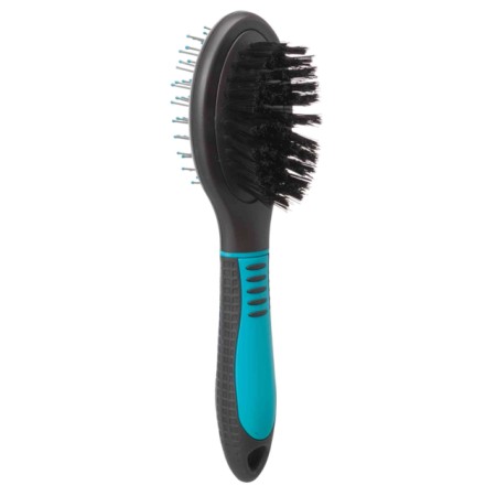 Brosse double, en plastique/nylon & poils métal, 6 × 23 cm