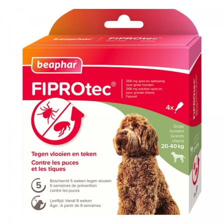 FIPROtec, solution spot-on pour chiens - grand chien (20-40kg) - 4 pipettes