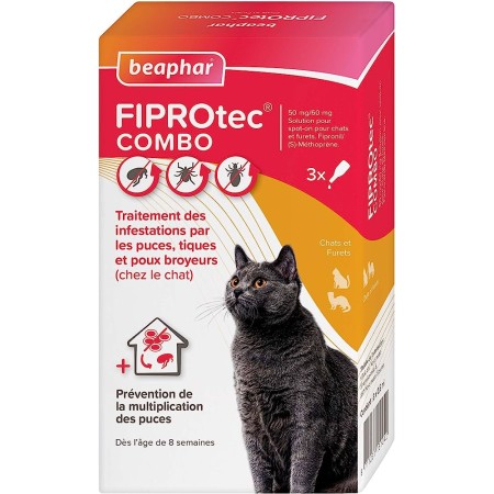 FIPROtec Combo, pipettes antiparasitaires chat et furet x3
