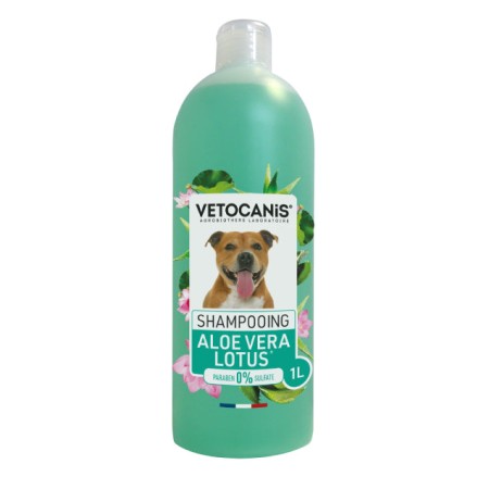 Shampoing pour Chien Aloe Vera & Lotus VETOCANIS - Hydrate, Fortifie - 1L