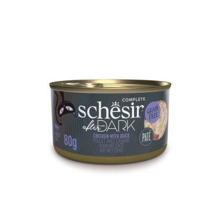 Schesir After Dark Poulet avec Canard en Pâté 80g - Nourriture de Haute Qualité pour Chat