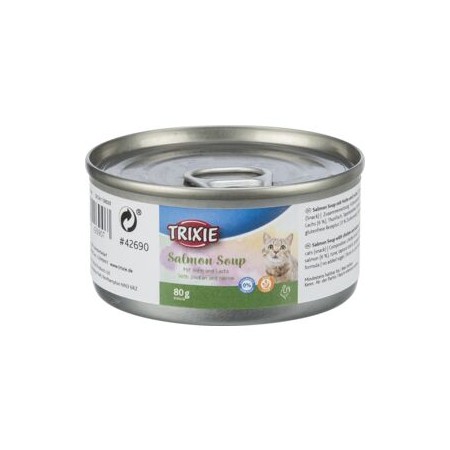 Salmon Soup pour Chats au Poulet et Saumon - Snack Liquide Enrichi en Taurine, 80g