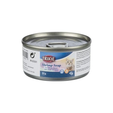 Shrimp Soup pour Chats - Snack Liquide au Poulet et Crevettes, Enrichi en Taurine, 80g