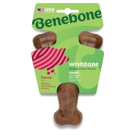 Benebone Bacon Wishbone - Jouet à Mâcher Durable Saveur Bacon pour Chiens