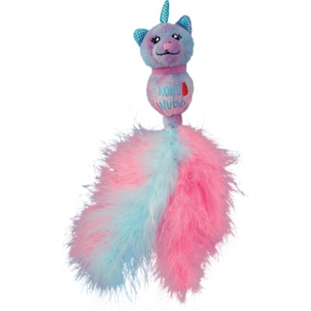 KONG Cat Wubba Caticorn - Stimulez les Sens de Votre Chat avec Plumes et Paillettes