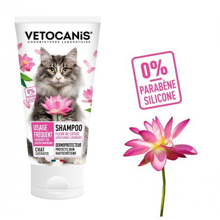 Shampoing Vetocanis à la Fleur de Lotus pour Chat - 300ml